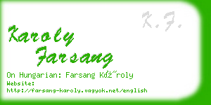 karoly farsang business card